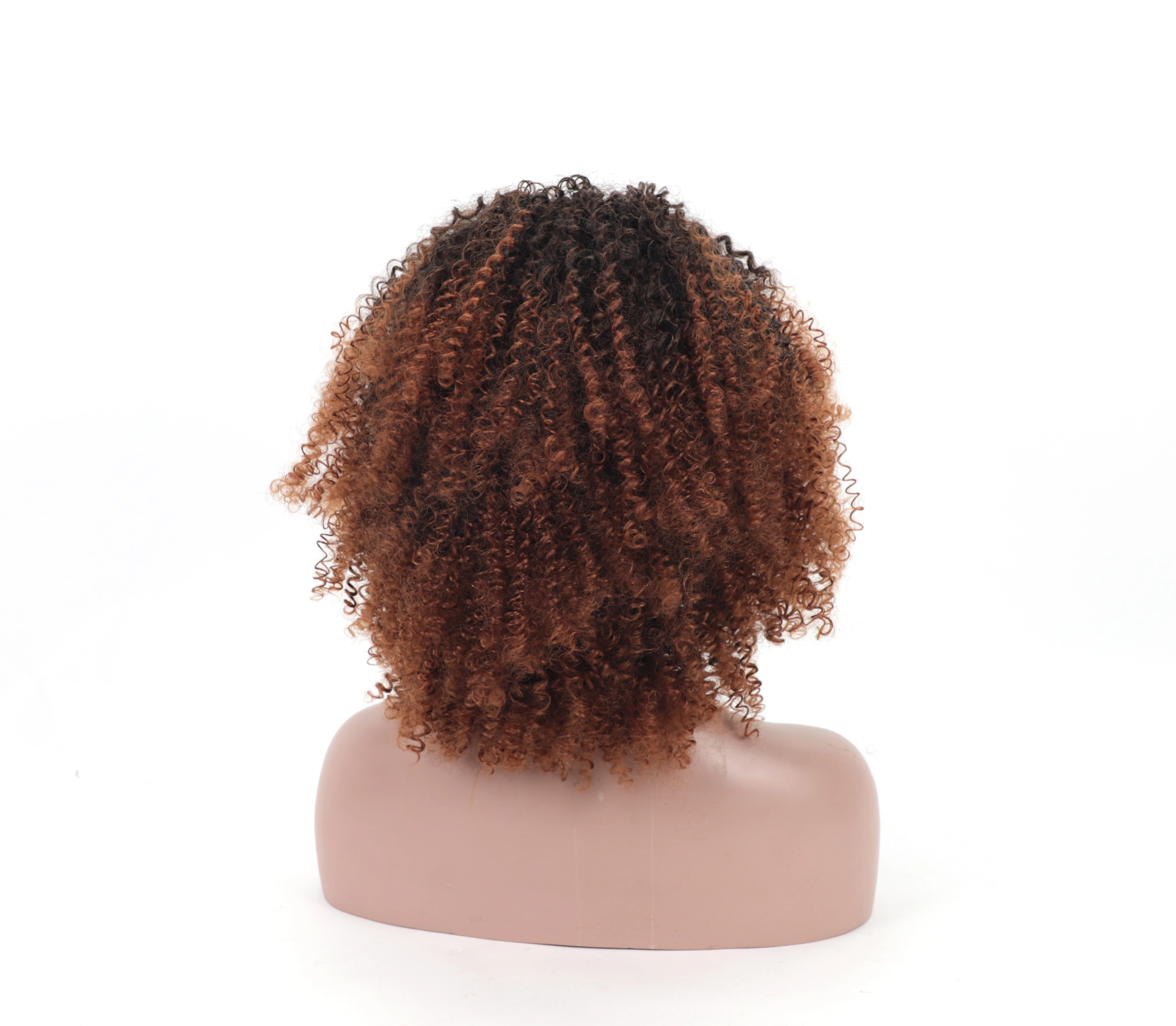 Glue-free Short Bob Curly Fashion Wig Women's Bangs Machine Daily Wear African Kinky Curly Bob Synthetic Wig