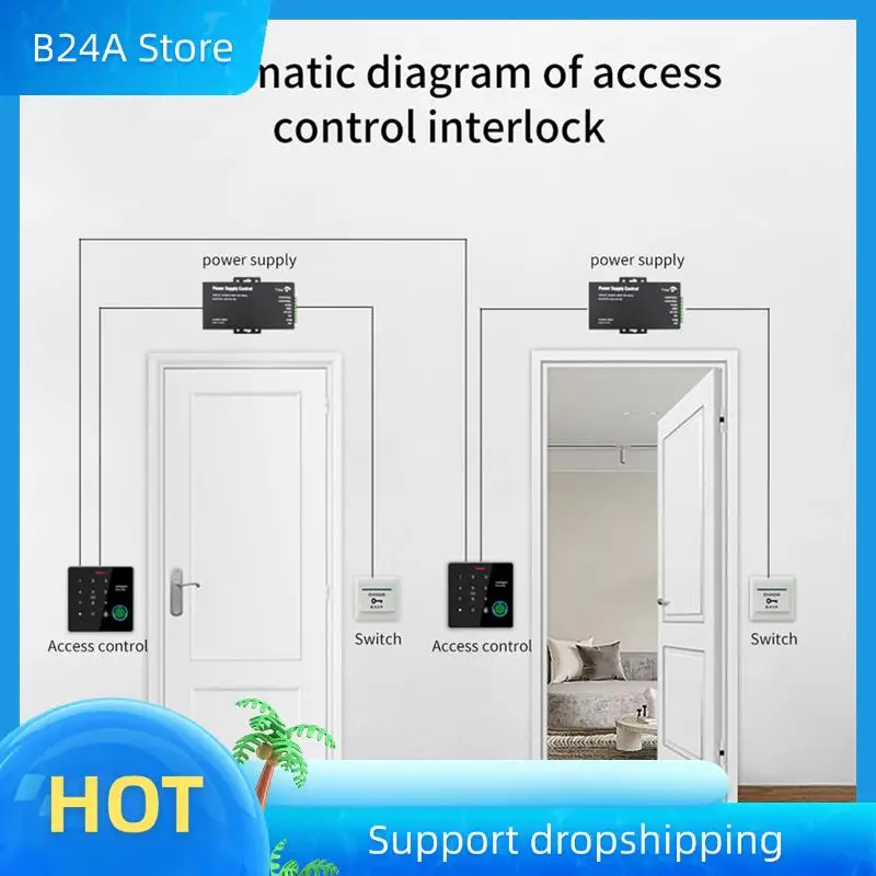 

B24A Dual-Frequency Waterproof Metal Access Control Machine Fingerprint Door Opener Standalone Door Opener