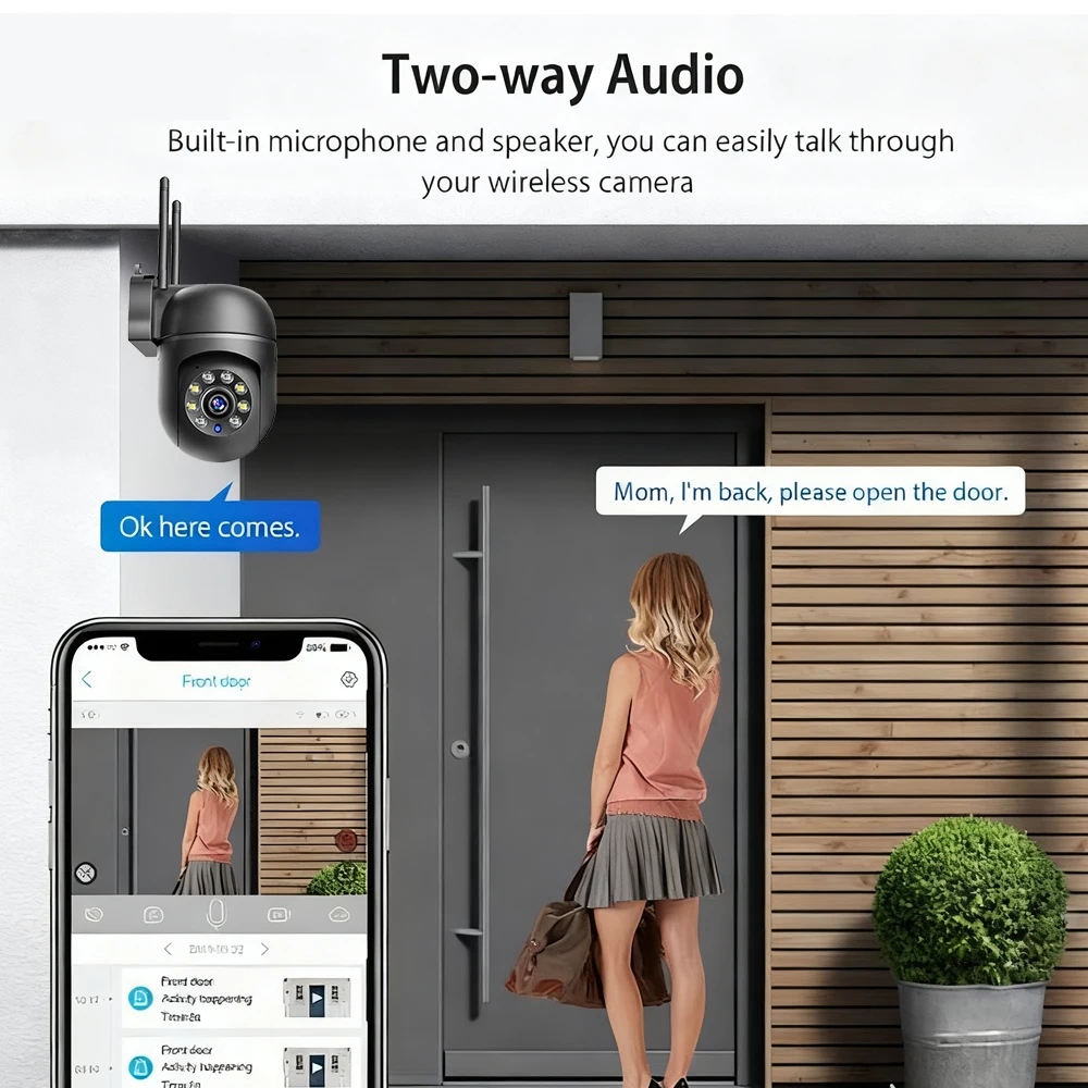 5MP Mini Wireless PTZ Camera Wifi Outdoor Surveillance Two-way Audio Network Security Wifi PTZ Mini Camera