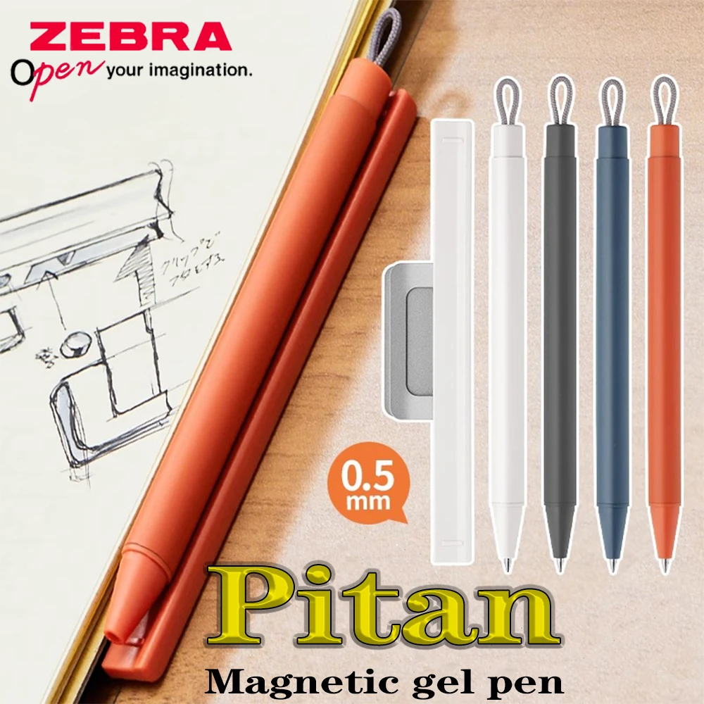 New Japan ZEBRA Magnetic Suction Gel Pen Set Pitan 0.5mm Office Accessories Unique Pen Back To School Kawaii Stationery