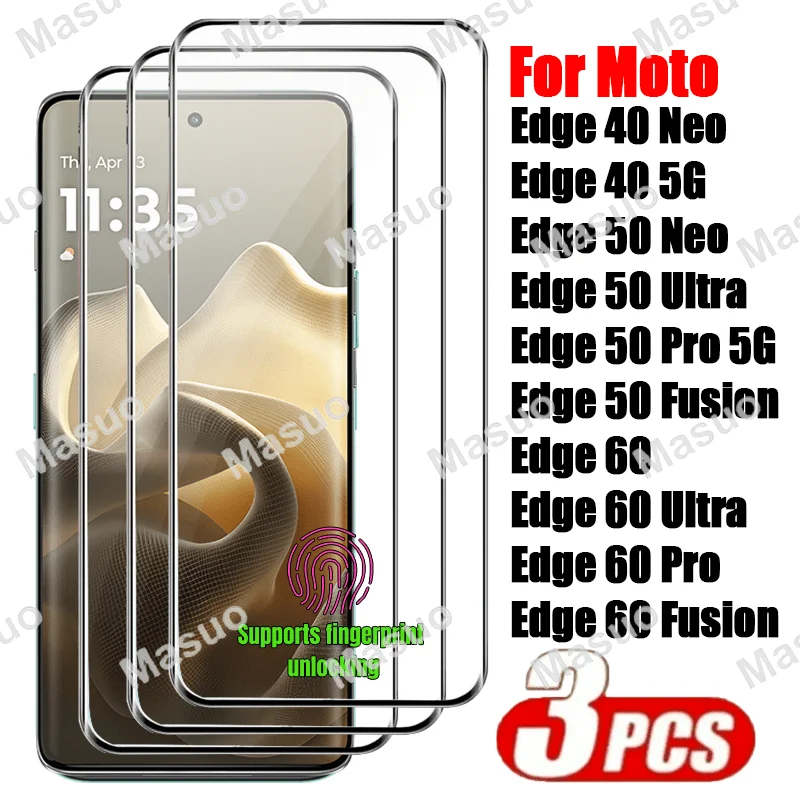 

3PCS for Motorola Edge 60/50/30Fusion,60/50/40/30Pro,50/30Ultra,60/50/40/30,40Neo HD Tempered Glass-Oleophobic Layer,Bubble-Free