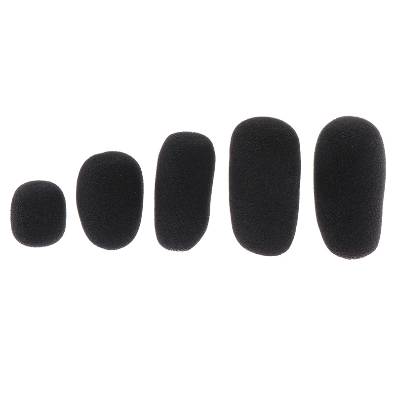 5 Pcs Black Foam Earphone Mic Cover Microphone Windscreen Headphone Sponge