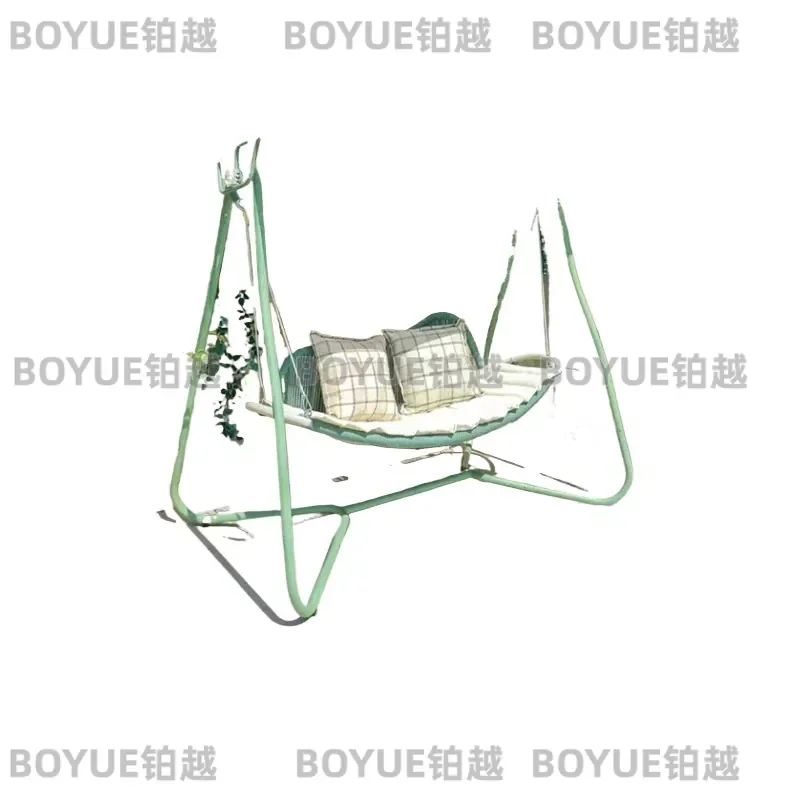 Double Rattan Hanging Chair Outdoor Swing Hammock for Patio Garden Balcony Courtyard Indoor Relaxing Seat Furniture