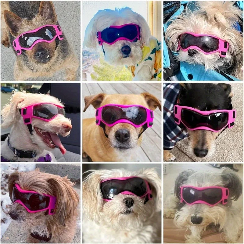 1pc Small Dog Sunglasses, UV Protection Goggles, Doggy Eye Protection, Pet Sunglasses, Arc-Shaped Outdoor Puppy Goggles, AntiFog