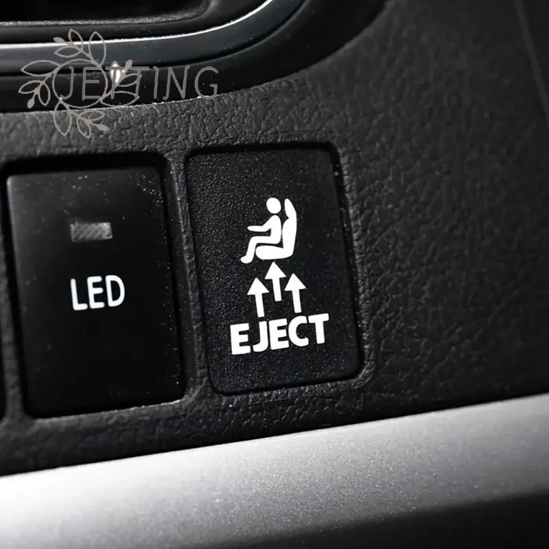 (SMTGDP11)1Pcs Men's Humorous Automotive Accessories EJECT Button Stickers For Empty Car Buttons Joke Gift For Car Enthusiasts