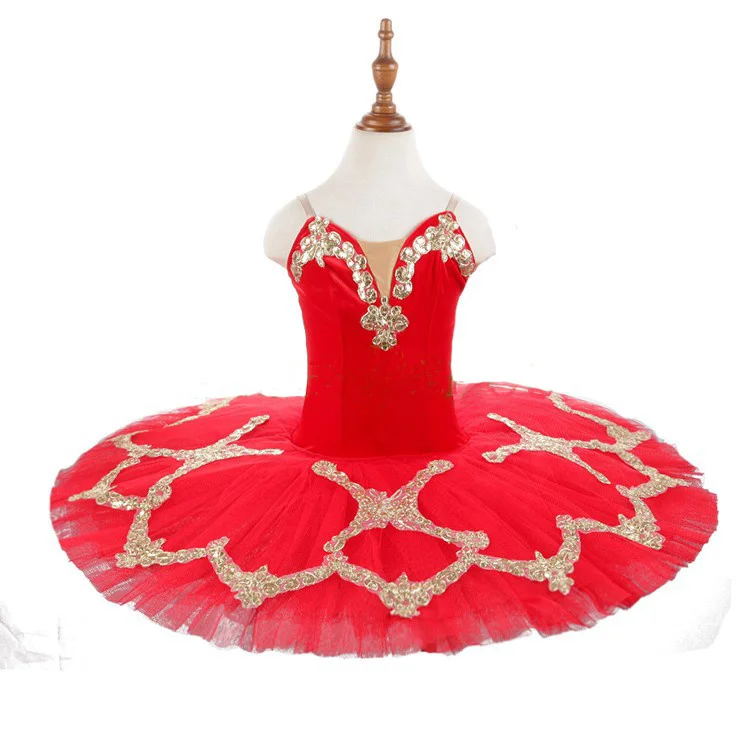 Robe tutu de ballet pour femmes et enfants, tenue de danse pour spectacle sur scène, rouge, bleue, 2022