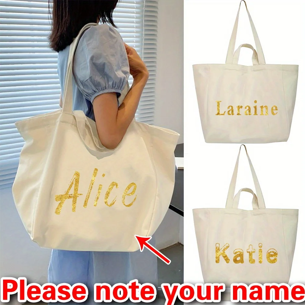 

Personalized Customization Name Handbag Shoulder Bag Women's Handbag Large Capacity Shopping Bag Travel Storage Bag