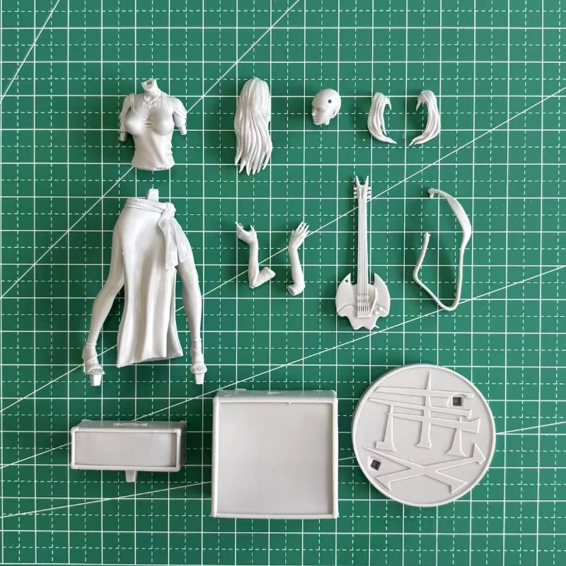 1/24 escala diecast resina figura modelo kit sexy rock feminino guitarrista nsfw hobby brinquedos em miniatura desmontado sem pintura diy diorama