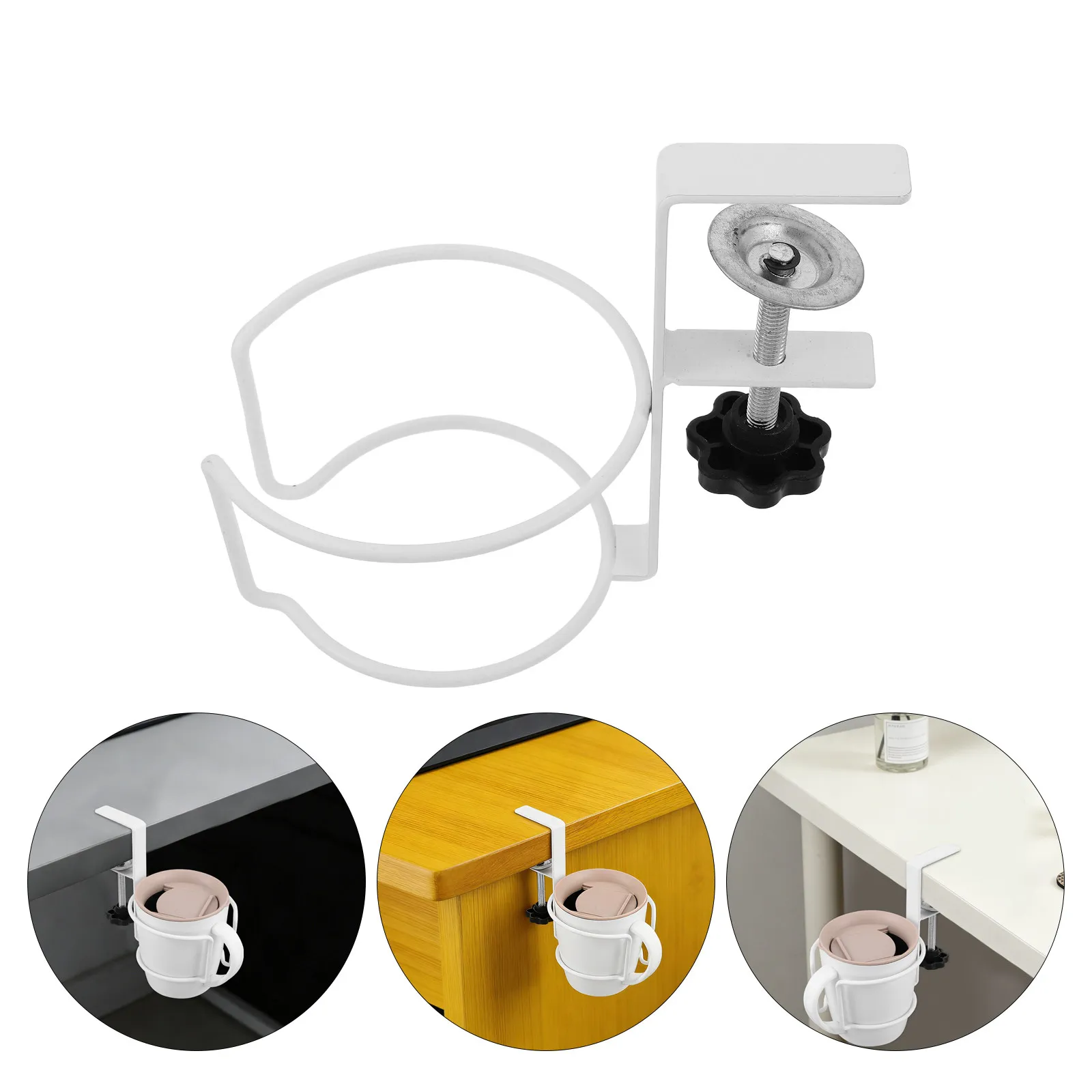 

Настольный держатель для стаканов с креплением-зажимом, регулируемый органайзер для офисного стола, подставка для напитков