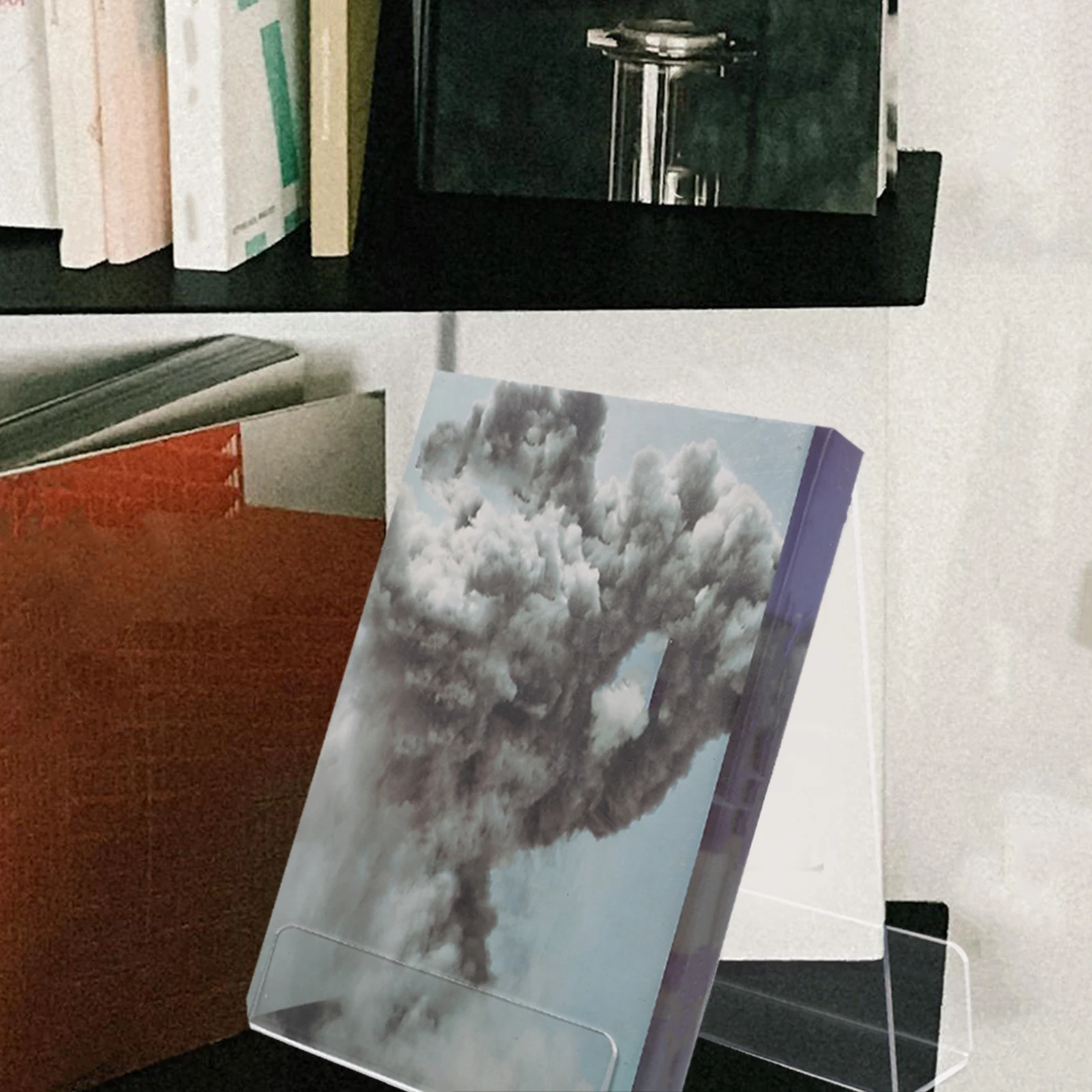 

Transparent Book Stand Acrylic Book Display Holder For Books Albums Cards Desktop Tabletop Clear Shelf Organizer