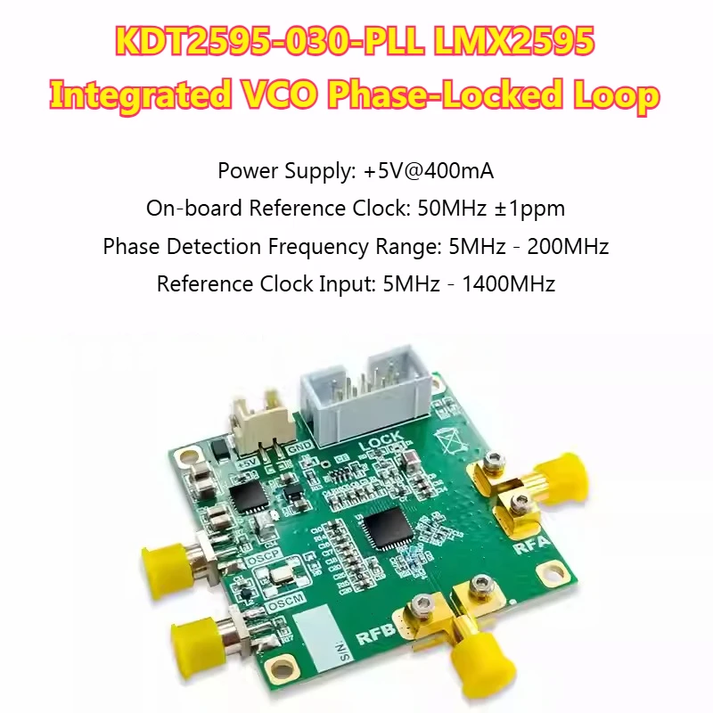 

LMX2595 Frequency Synthesizer Development Board PLL Phase Locked Loop 10M-19GHz High Frequency Microwave Signal KDT2595-030-PLL