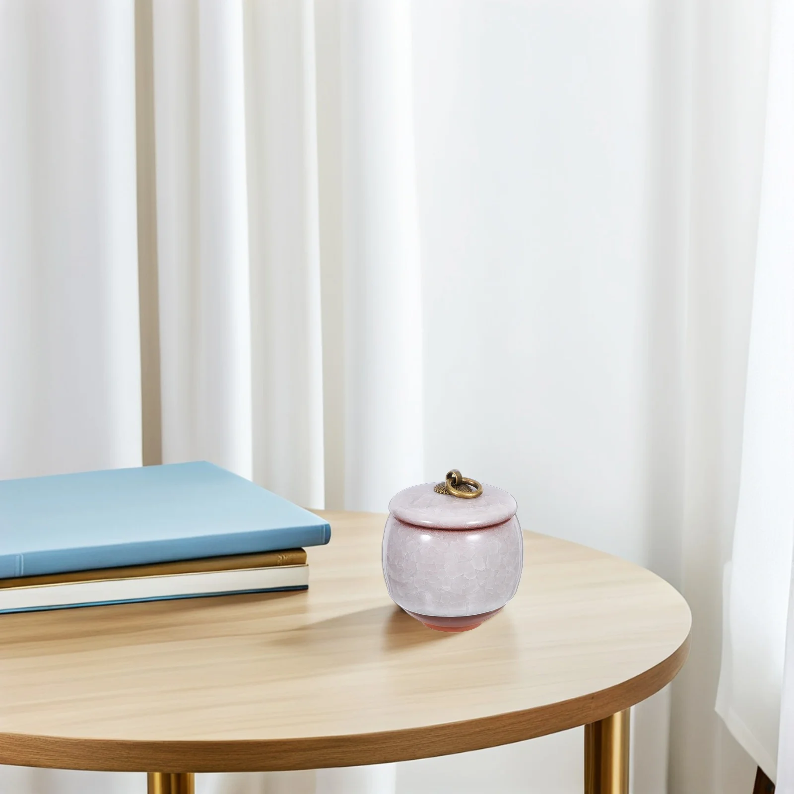 

60ml Ceramic Tea Container Airtight Small Porcelain Canister Mini Tea Storage Jar Coffee Bean Candy Holder Travel Home Office