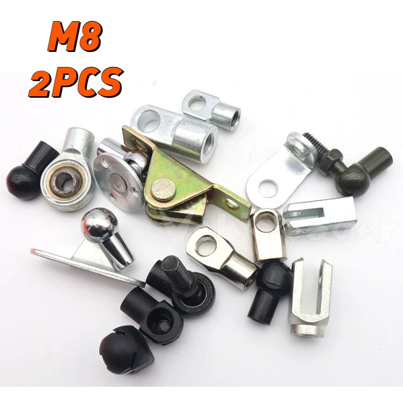 Universal 2Pcs M8 Female/Male Thread Car Gas Spring Lift Supports Damper Replacement Fixed End Fitting Connectors Accessories