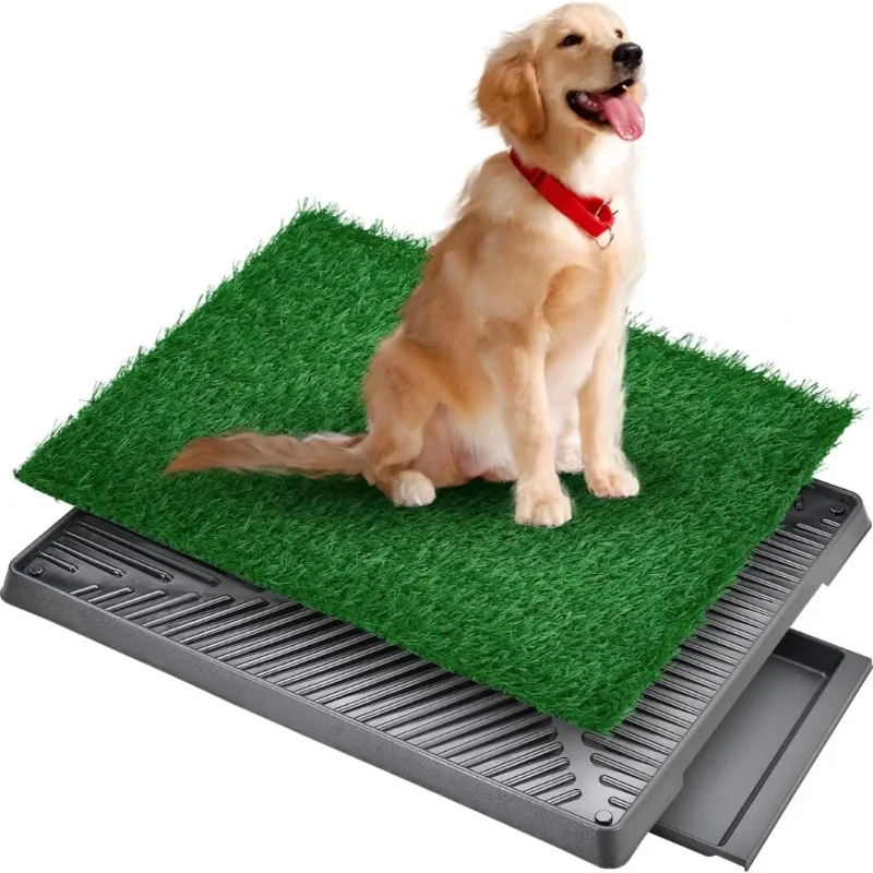 

Large Dog Grass Pad Artificial Grass Mats Washable Pee Pad With Tray Box For Indoor Outdoor