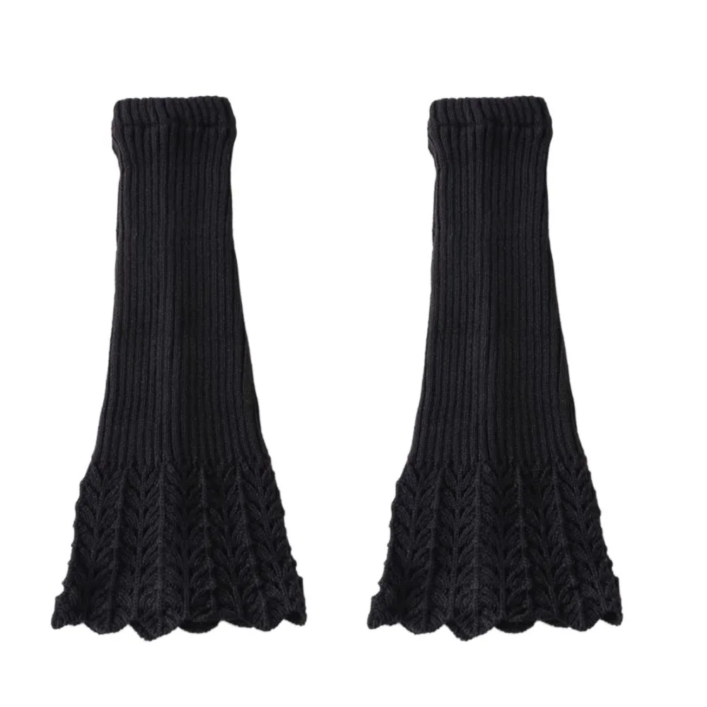 

Y2K Women Knitted Leg Warmers Solid Color Thickened Girl's Boots Heap Socks Breathable Mid-Calf Women's Foot Cover Ankle Warmer