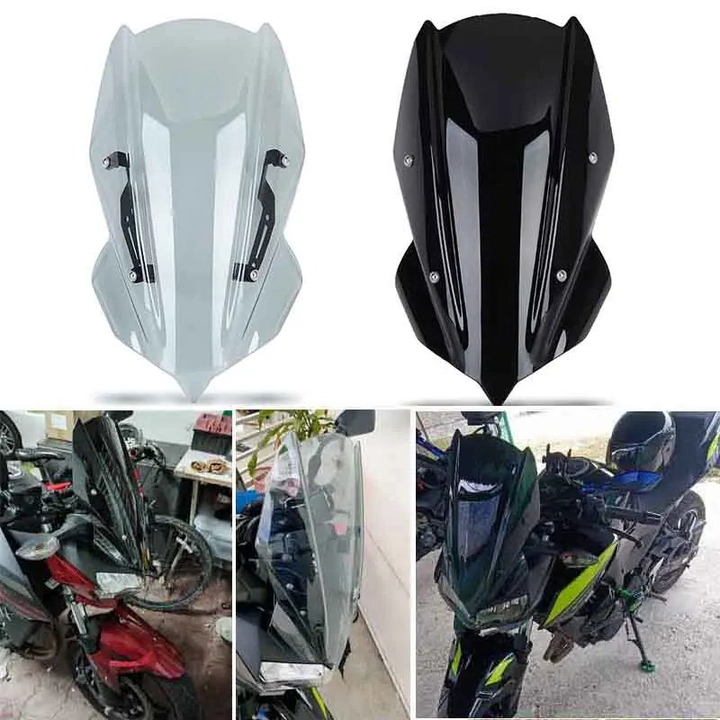 

Ветровое стекло для мотоцикла Z 250 400 с кронштейном дефлекторов для Kawasaki Z400 Z250 2019 2020 2021 2022 2023 2024 Z250 ABS