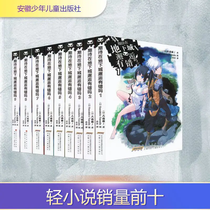 Is It Wrong To Try To Pick Up Girls in A Dungeon Vol 1-9 Set, Fujino Omori Light Novel, Yen Press English Import