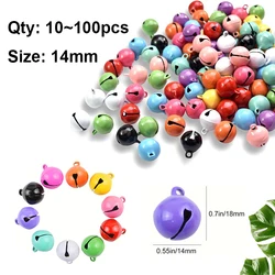 100pcs~10pcs DIY Handmade Crafts Xmas New Year Ornament Gift Mix Colors Loose Beads Small Jingle Bells Christmas Decoration Gift