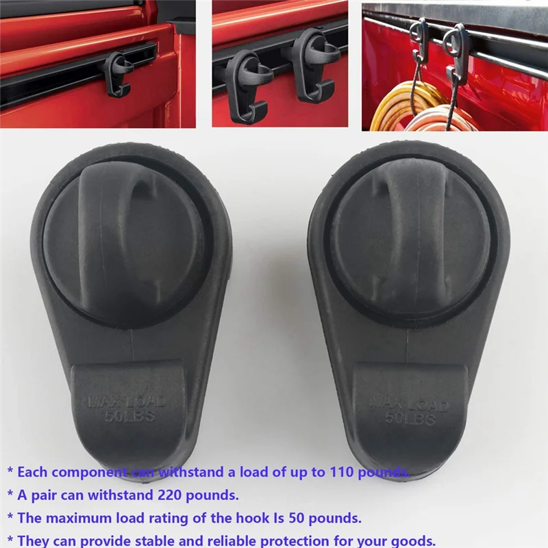 4Pcs Truck Bed Slide Rail TIE-DOWNS Hook Fit for Toyota Tacoma 2006-2019 Pick-Up Hopper PT278-00160 PT278-35075