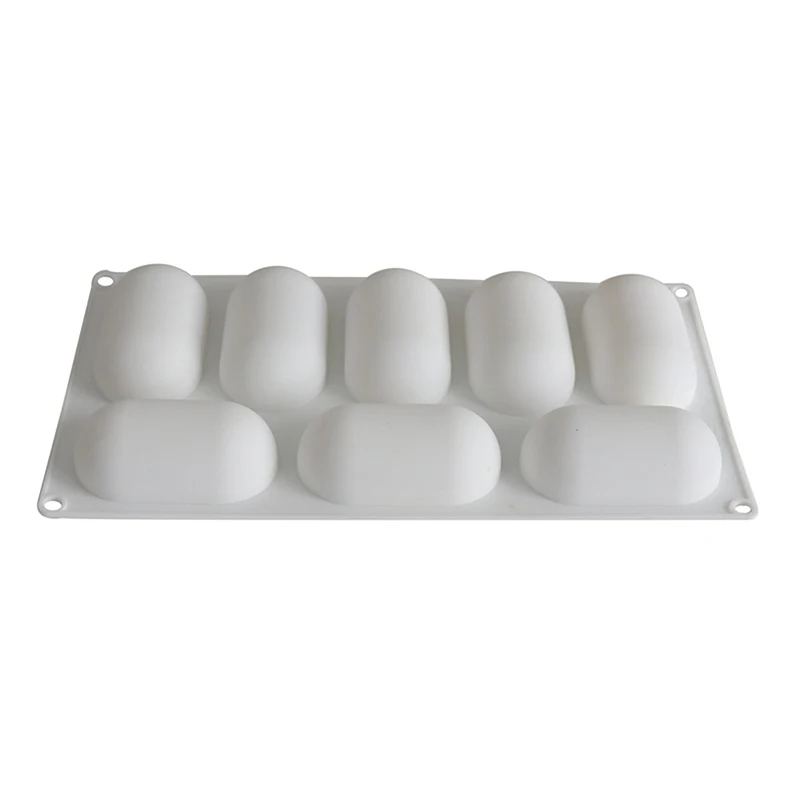 8 Oval Pillow Shape Silicone Cake Mold for Chocolate Mousse Ice Cream Decor.