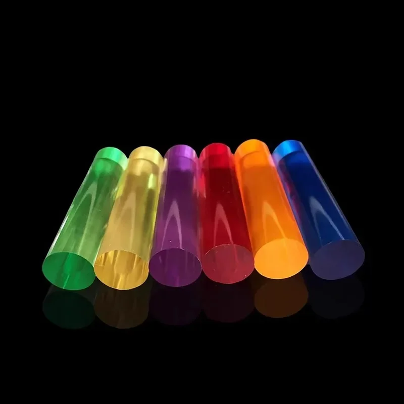 Colored Semi Transparent Acrylic Rod 3-50mm Diameter Solid Cylinder Custom Cut Service