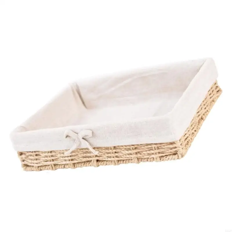 Woven Storage Basket For Toy Cosmetics Living Room Bedroom Dresser Countertop K92C