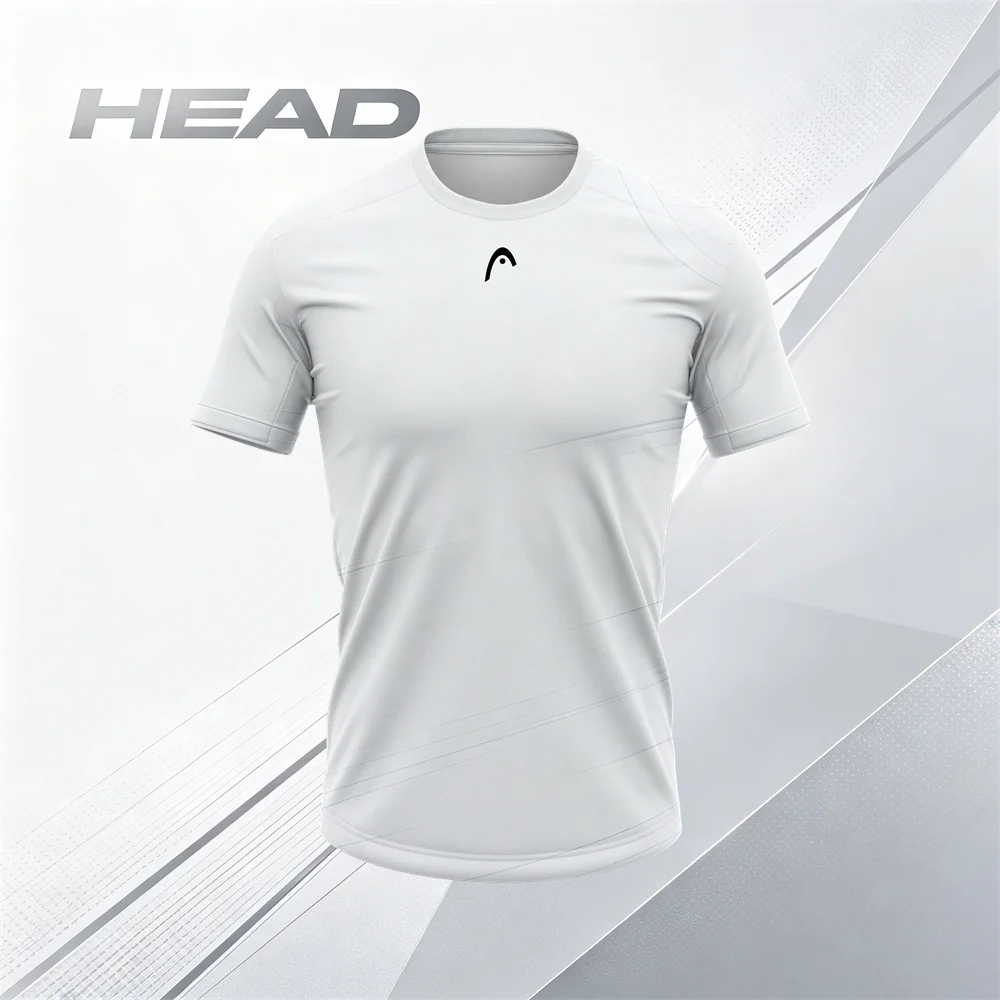 HEAD Sports T-Shirt White Minimalist Plain Design Short Sleeve Tennis Training Shirt