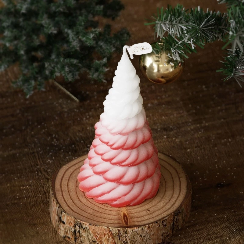 Moule bougie d'arbre noël froissé, en résine d'aromathérapie, en Silicone, pour ornement bureau, pour décoration