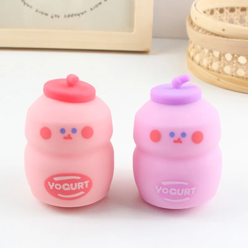 Creative Decompression Milk Jar Kneading Squeeze PU Slow Rebound Cute Cartoon Kids Toy Kawaii Decorations Over Family Girl Gifts