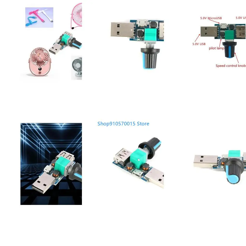 B95C 5W USB Fan Speed SteplessGovernor Module USB Speed Controller 5V USB