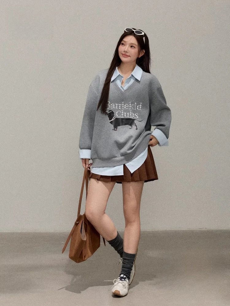 

Комплект для похудения для женщин больших размеров: модный комплект из двух предметов – топ с длинным рукавом и юбка-карандаш А-силуэта с высокой талией, цвет кофе.