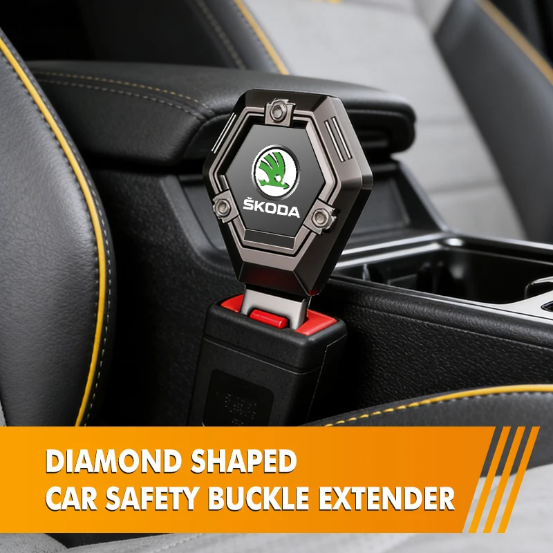 For Skoda Car Seat Belt Buckle Clip Extender Safety Lock Extension Plug Kamiq MK3 Roomster Rapid Kodiaq Karoq Fabia Enyaq view 5