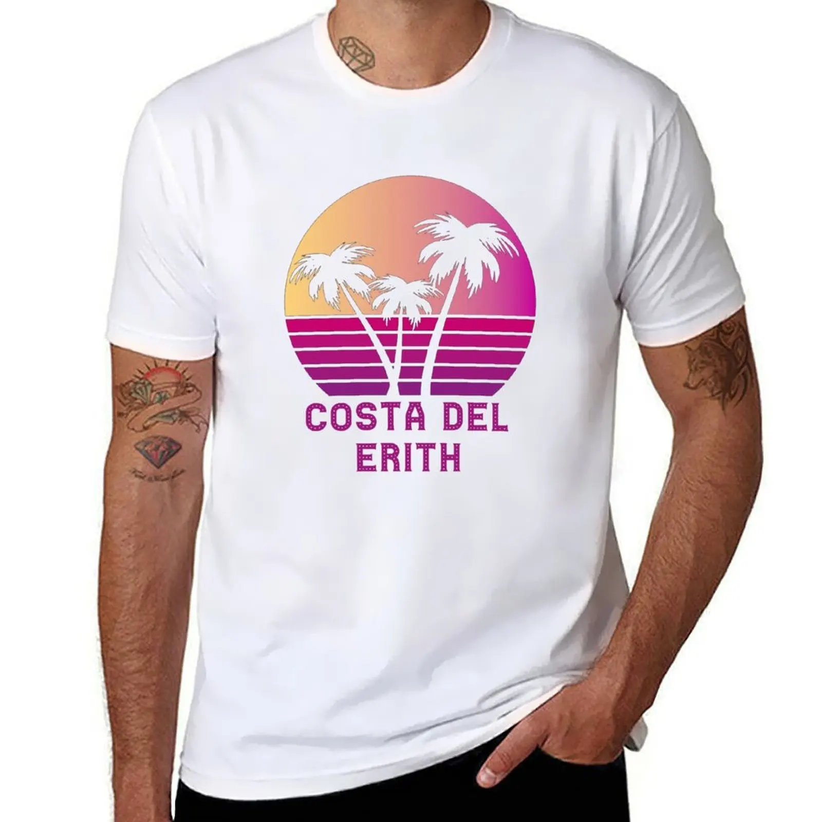 Camiseta de manga corta con diseño divertido de Costa Del Erith London para hombre, Camisetas estampadas, camisetas ajustadas sublime