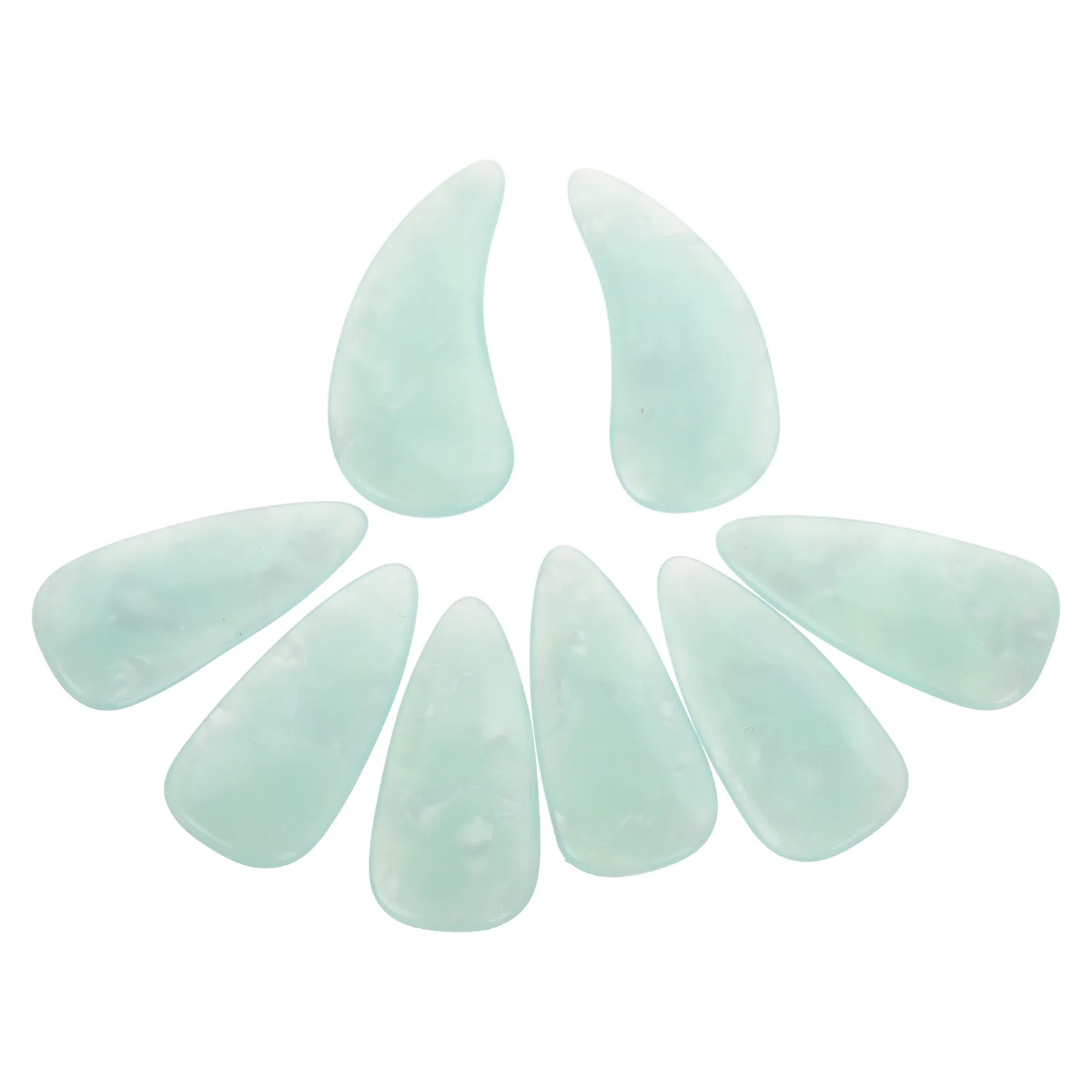 8pcs Guzheng Finger Picks Resin Curved Nails Medium Size Light Green For Zither Practice Performance Chinese Musical Instrument