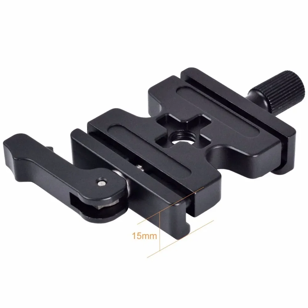 Braçadeira de liberação rápida para câmera, parafuso cnc de alumínio de 3/8 '', com alavanca ajustável e botão para arca swiss rrs wimberley, tripé, cabeça esférica