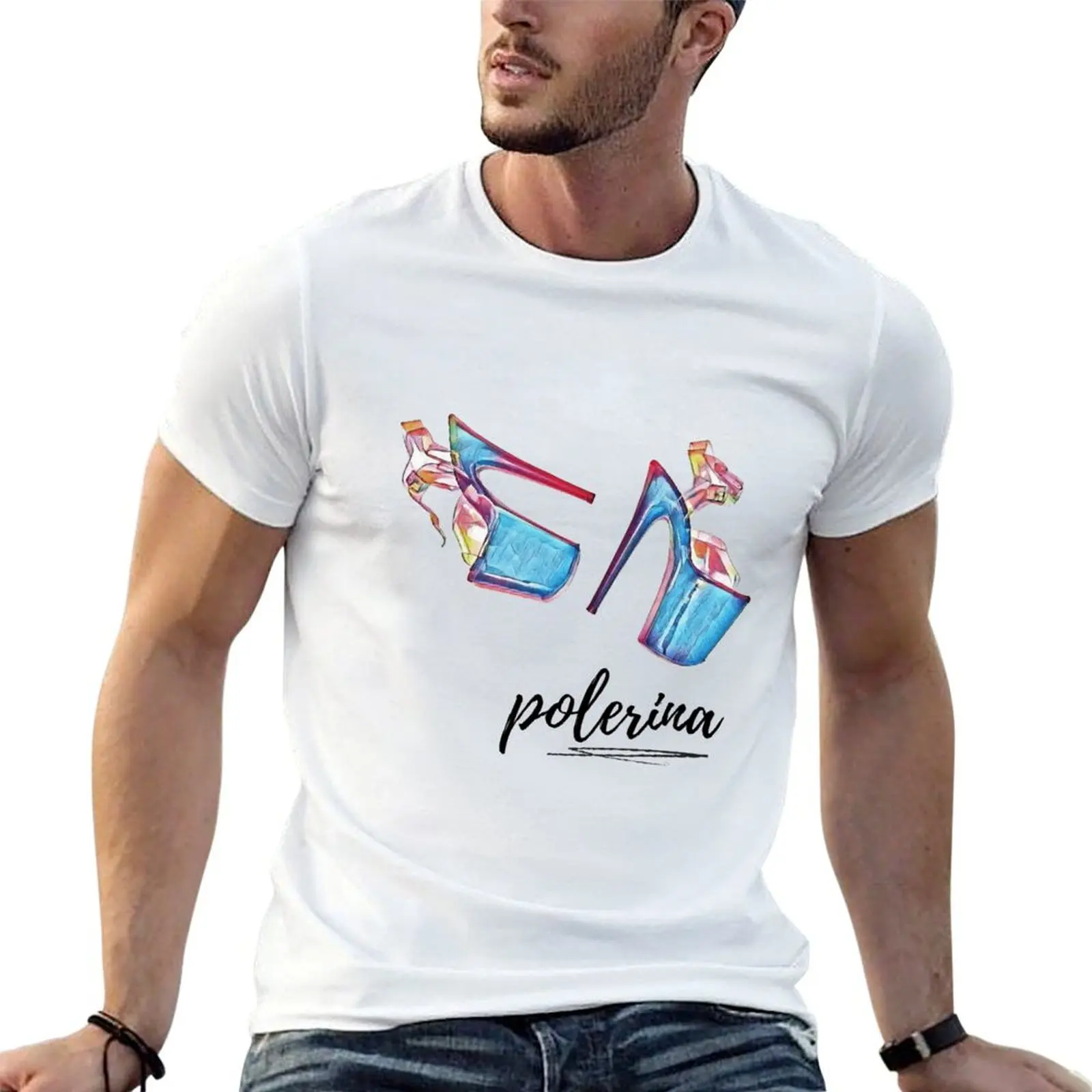 Polerina Pleaser Shoes, sandalias azules, camisetas para hombre, camisetas de algodón suave para hombre, camisetas gráficas divertidas, camiseta para hombre