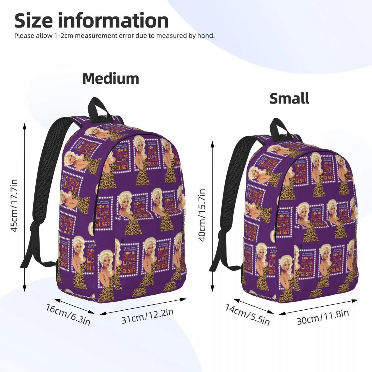 Drag Queen Royalty RuPaul's Drag Race Rupaul RPDR Backpack Daypack Children BookBag School Bag Shoulder Bags for Men Women