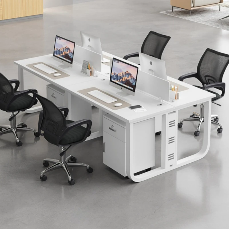 ec-Modern simple Staff desk with screen locker four people computer sturdy Sedentary organisateur de bureaux office furniture-