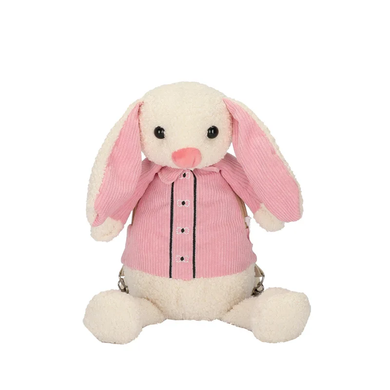 Kawaii Cute Rabbit Bunny Elephant Shoulder Backpack Crossbody Bag Coin Purse Messenge Bags Plush Toys Girls Girlfriend Kids Gift