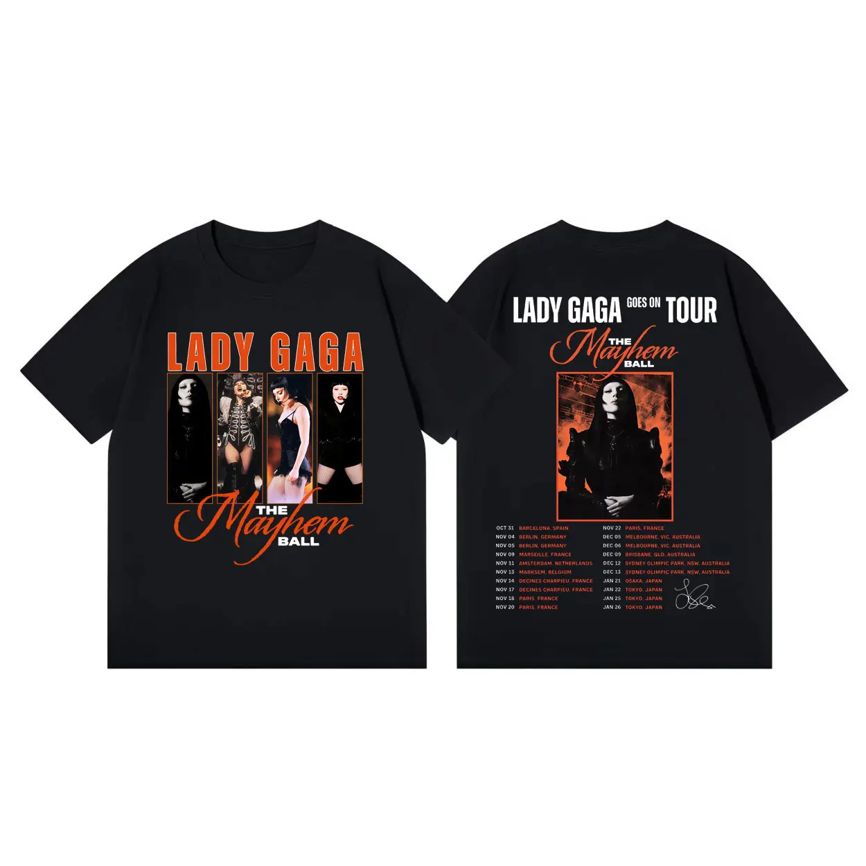 

Singer Lady Gaga The Mayhem Ball Tour 2026 Graphic T Shirts Harajuku Rock Style T-shirts Men Women Fashion Casual Loose T-shirt