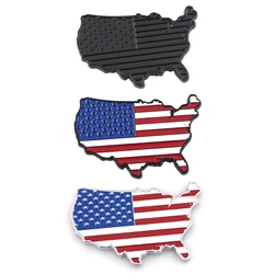 3D Metal Map of The United States Flag Car Sticker for The Rear Tail Label of The American Truck Blade Label Car Accessories