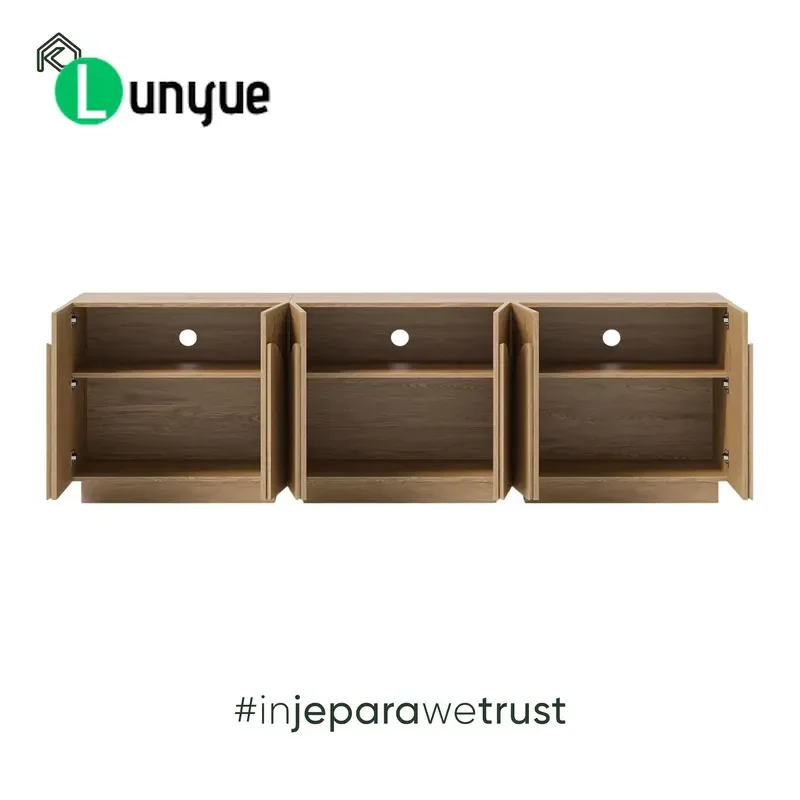 Reno Solid Teak Modern Kitchen Sideboard Storage Furniture 5 Feet Capacity Durable Eco Friendly Exquisite Design for Hotel