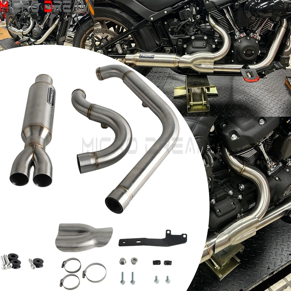 

Глушитель выхлопной трубы мотоцикла с большим отверстием 2-в-1 для Harley Softail Standard FXST Slim FLSL Deluxe FLDE 2018-Later