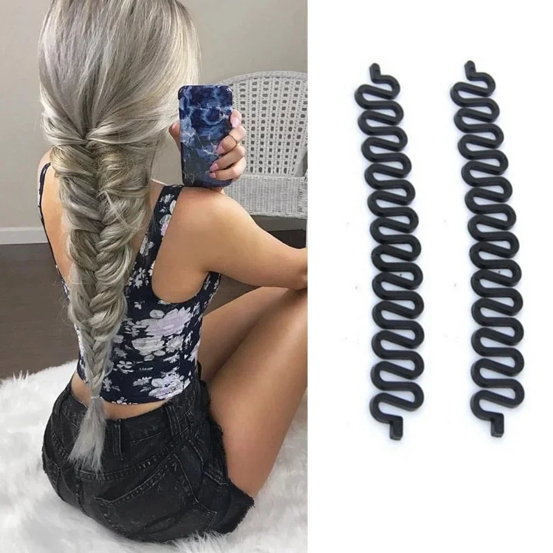 3pcs Women Hair Braid Tool Holder Clip Wave  Braiding  Weave  Braider Roller  Twist Styling  DIY Accessories