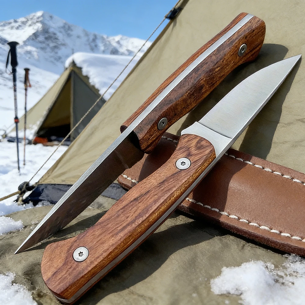 

Тактический нож для кемпинга, треккинга и выживания, высокопрочный, для исследования дикой природы, с рукоятью из палисандра