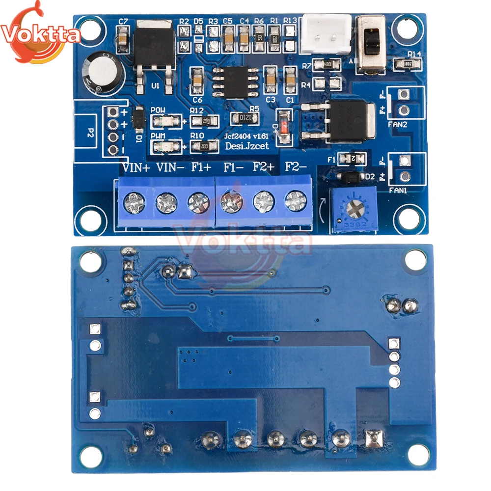 تيار مستمر 12 فولت 24 فولت 2 قناة PWM وحدة تحكم في سرعة المروحة 2/3/4 سلك سرعة المروحة محافظ وحدة الحد من الضوضاء NTC التحكم في مستشعر درجة الحرارة