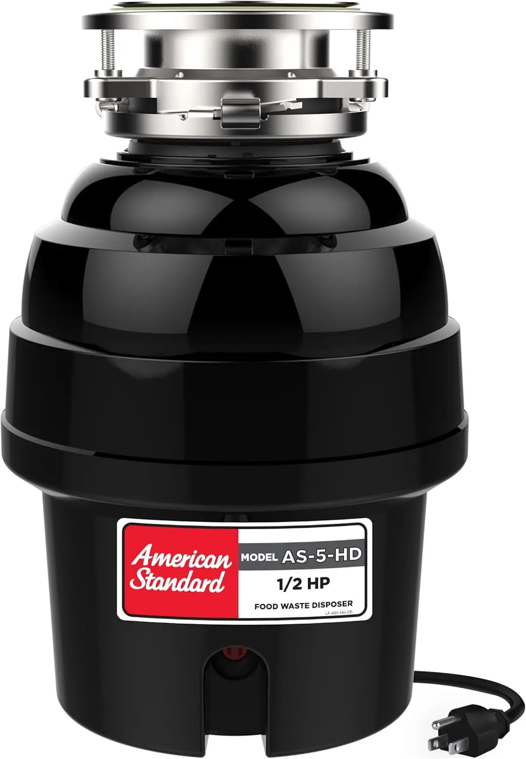 Garbage Disposer, 1/2 HP Heavy Duty, Black