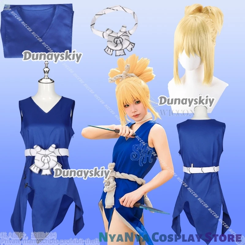 

Kohaakuu Косплей STONE Аниме π로윈 코스 Luar сексуальное мини-платье с разрезом и глубоким V-образным вырезом в пустыне, панк, комбинезон без рукавов, парики, Хэллоуин, Рождественская вечеринка