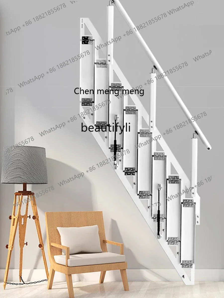 scn8617 Wall Folding Stairs Home Tread Step Duplex Second Floor Attic Ladder