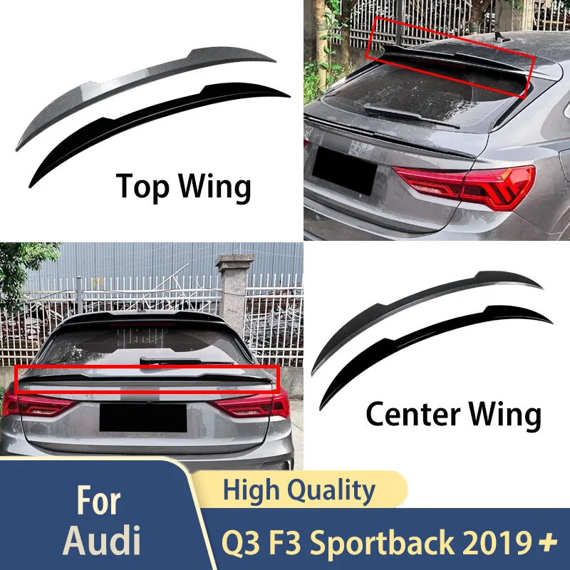 

Автомобильные спойлеры, крылья для Audi Q3 F3 Sportback 2019+, задняя крышка багажника, верхний центральный спойлер, спойлер для губ, тюнинг, комплект кузова, автоаксессуары